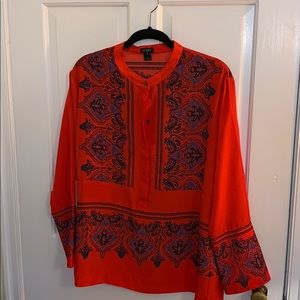 Long sleeve tunic blouse, pretty pattern